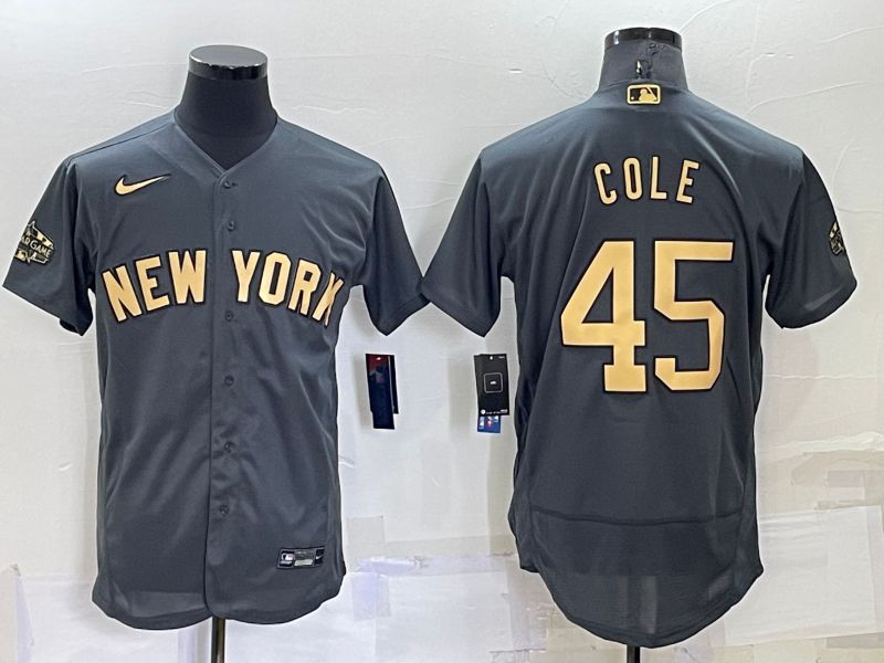 Men New York Yankees 45 Cole Grey 2022 All Star Elite Nike MLB Jerseys